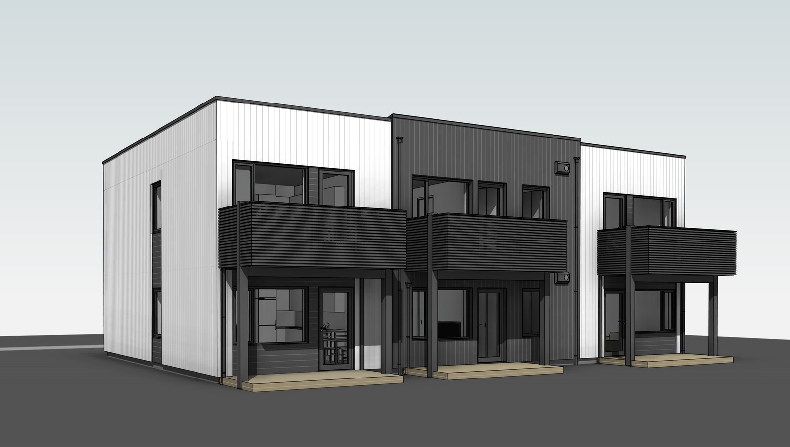 Fasade 6-mannsbolig - Sør