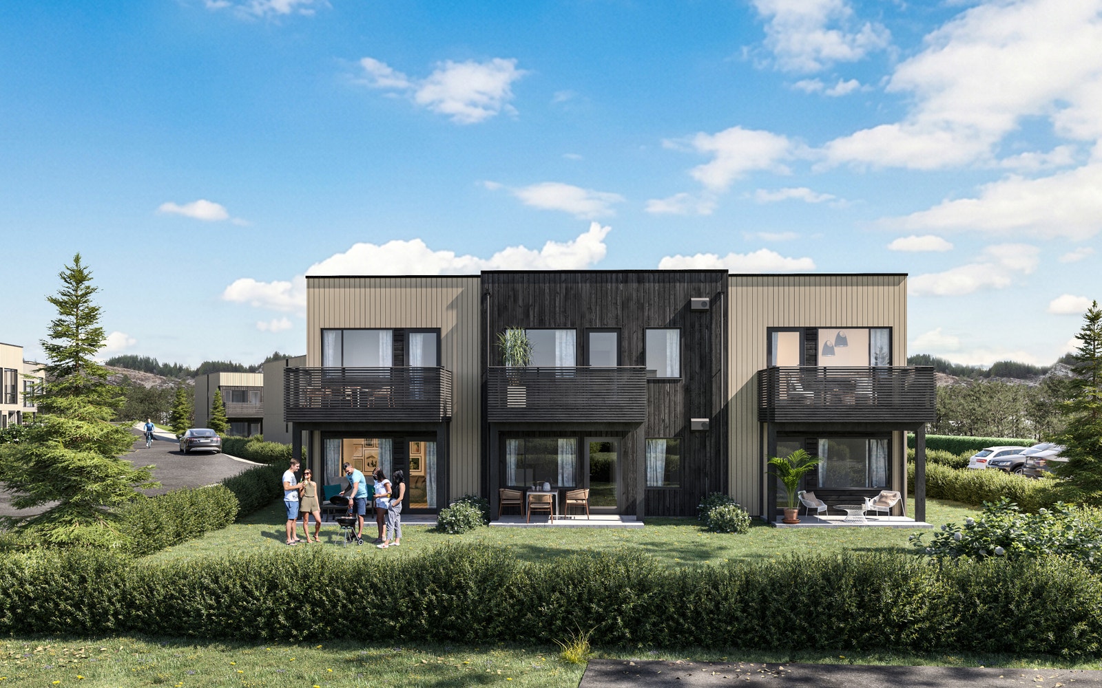 Fasade sør 6-mannsbolig - Sør