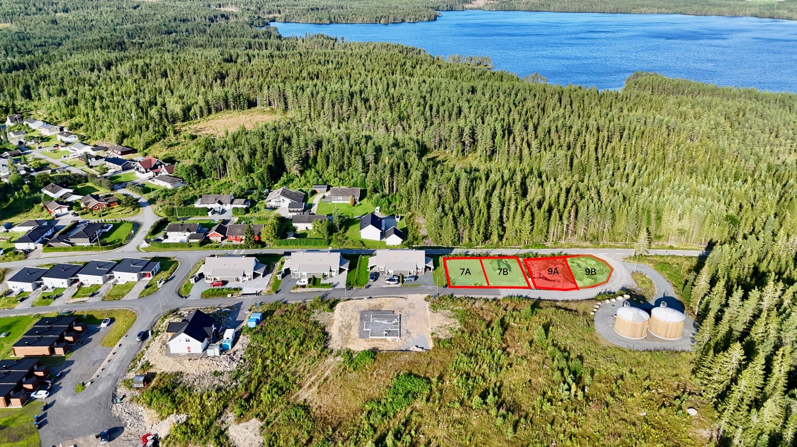 Oversikt over ledige tomter i Vadlia 7 og 9
