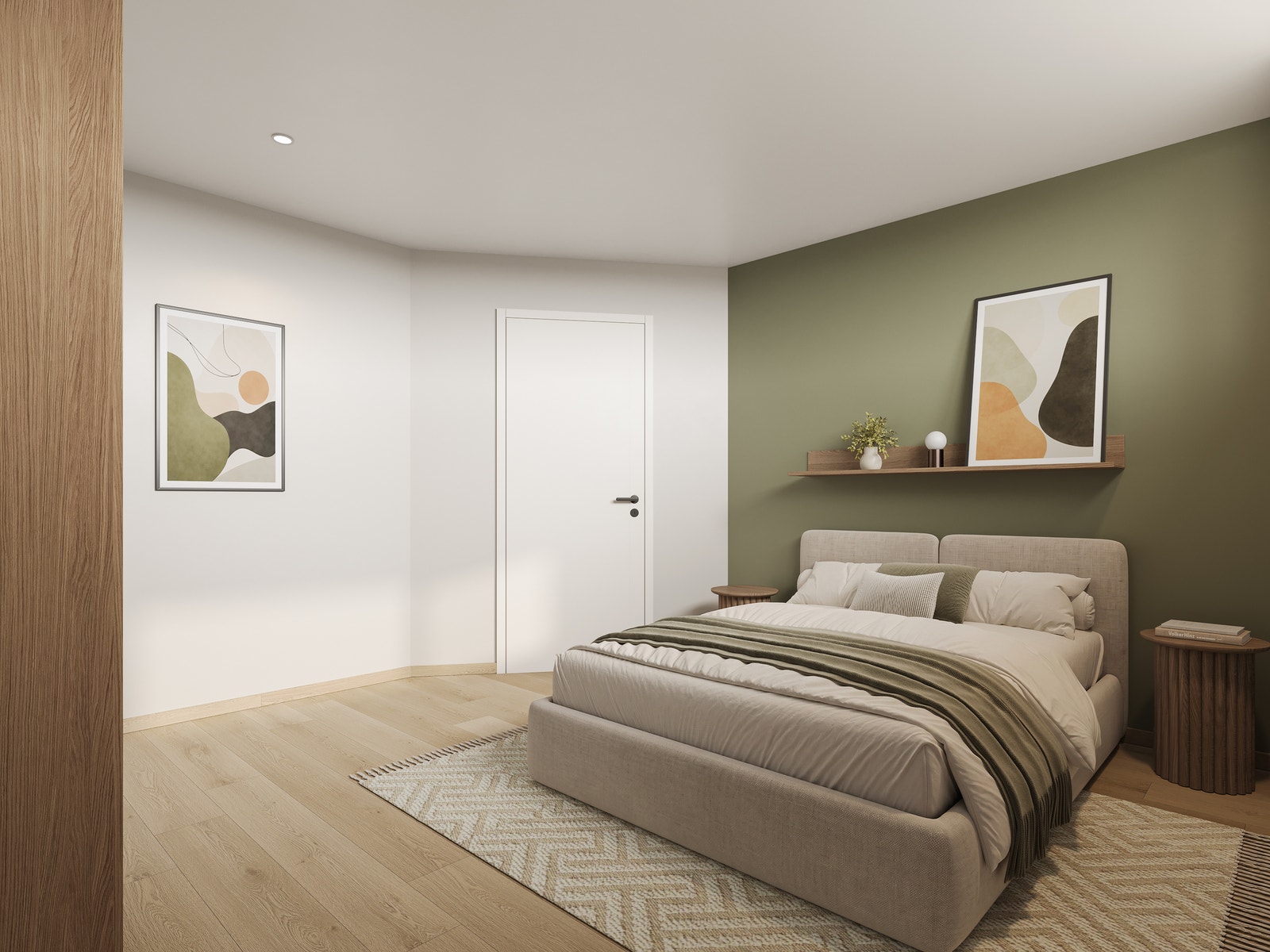Master bedroom har god plass til garderobe.
