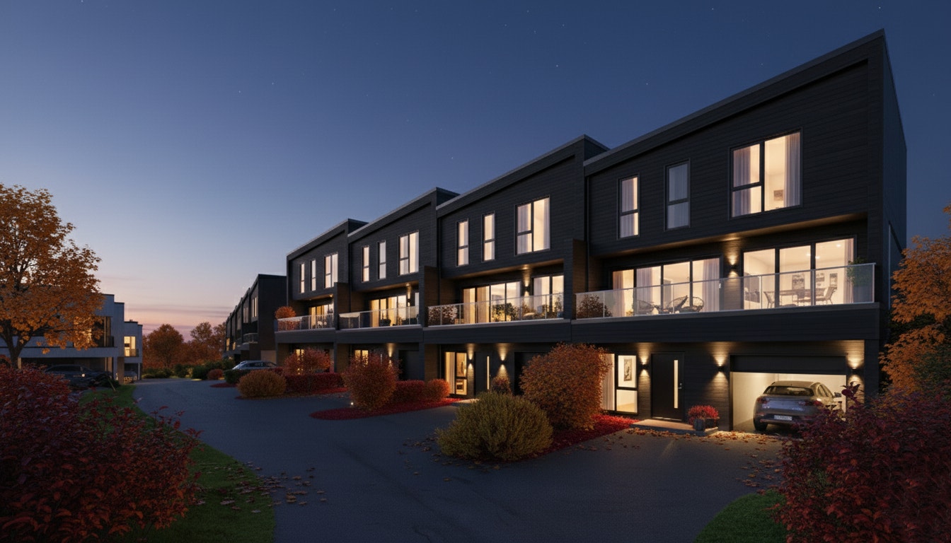 Fasade townhouse (illustrasjonen er AI modifisert)