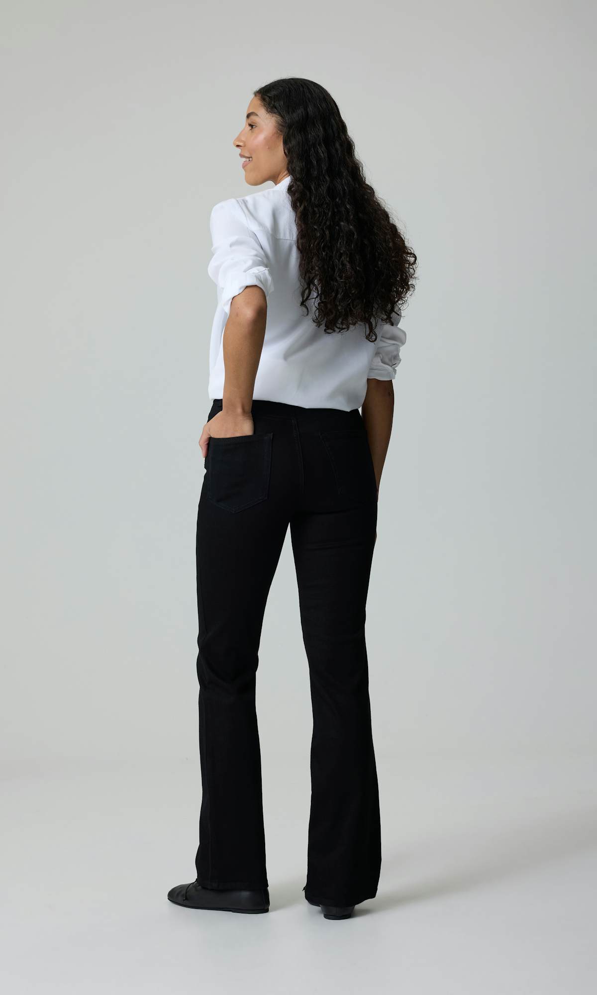 Flare Jeans Cubus Curve Jeans Black Denim L Flare High Waist 995