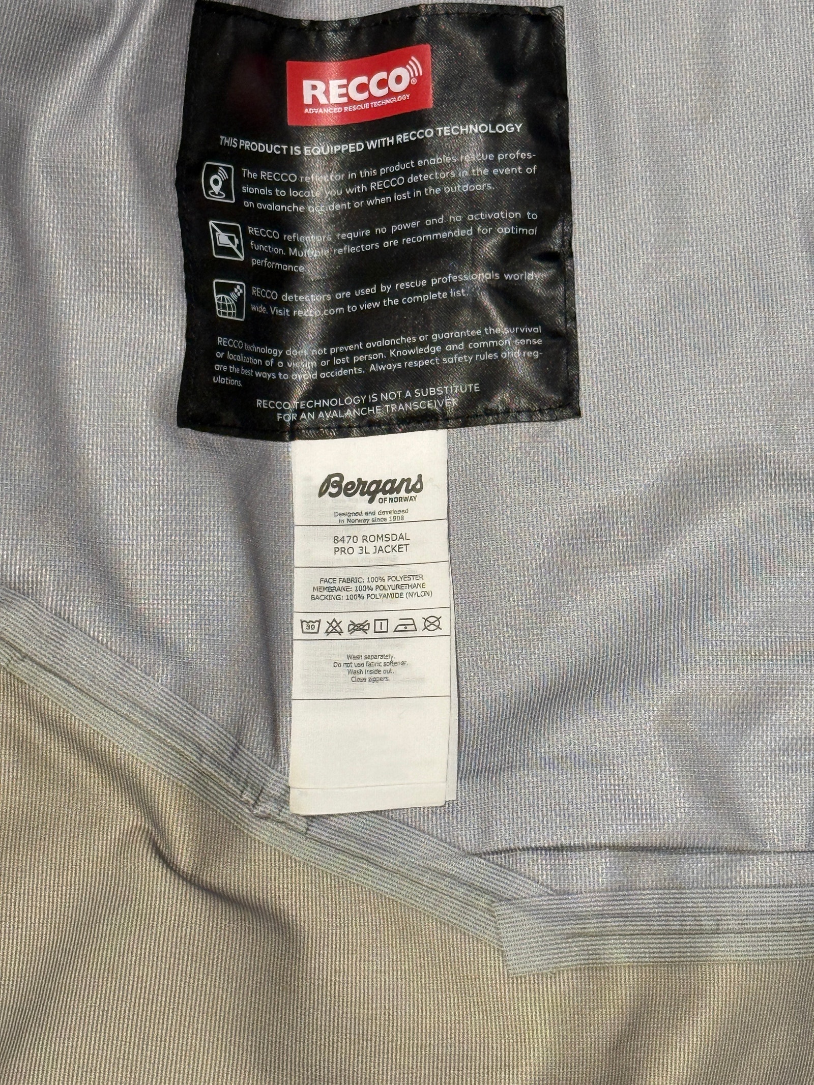 Bergans Herre Romsdal Pro 3L Vanntett Jakke Gul/koksgrå str L