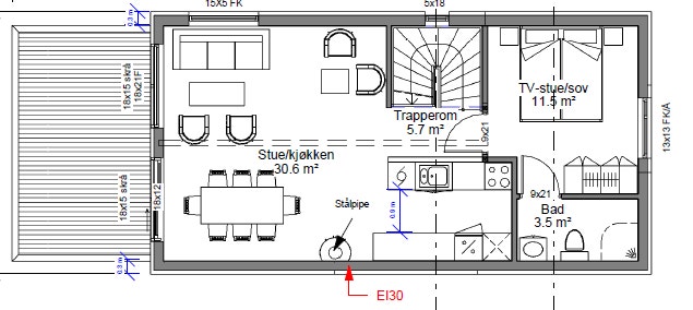 Plan 2.etg Hus 1