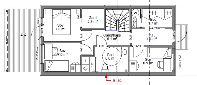 Plan 1.etg Hus 1