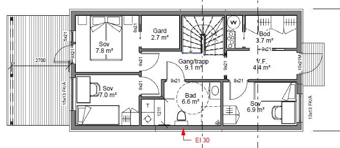 Plan 1.etg Hus 1