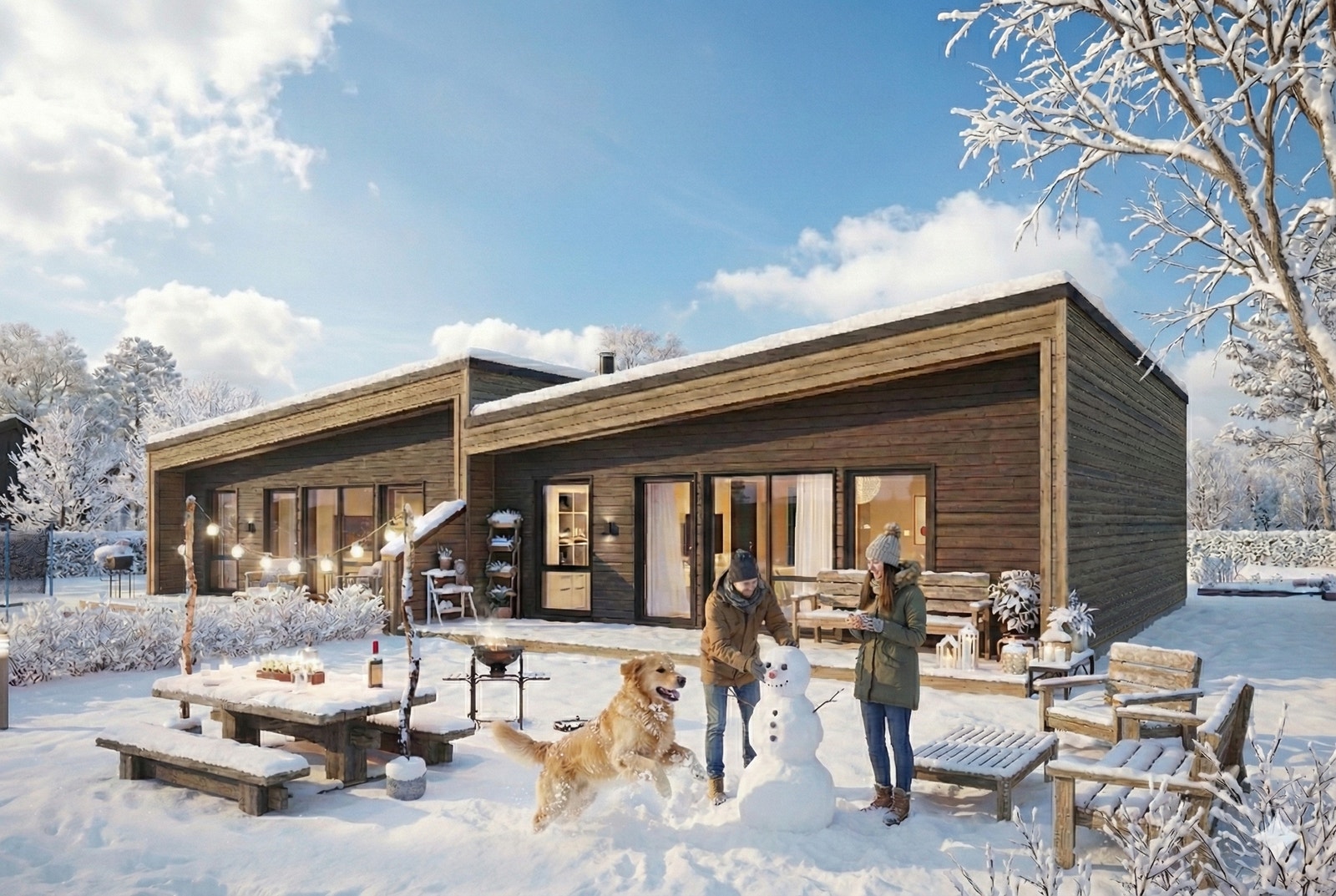 Populær tomannsbolig. Illustrasjonen er Ai modifisert.