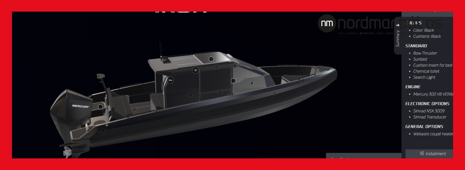 Bilde av 'IRON Boats 827 Coupe - Mercury 300V8 NYHET I NORGE - 2026'