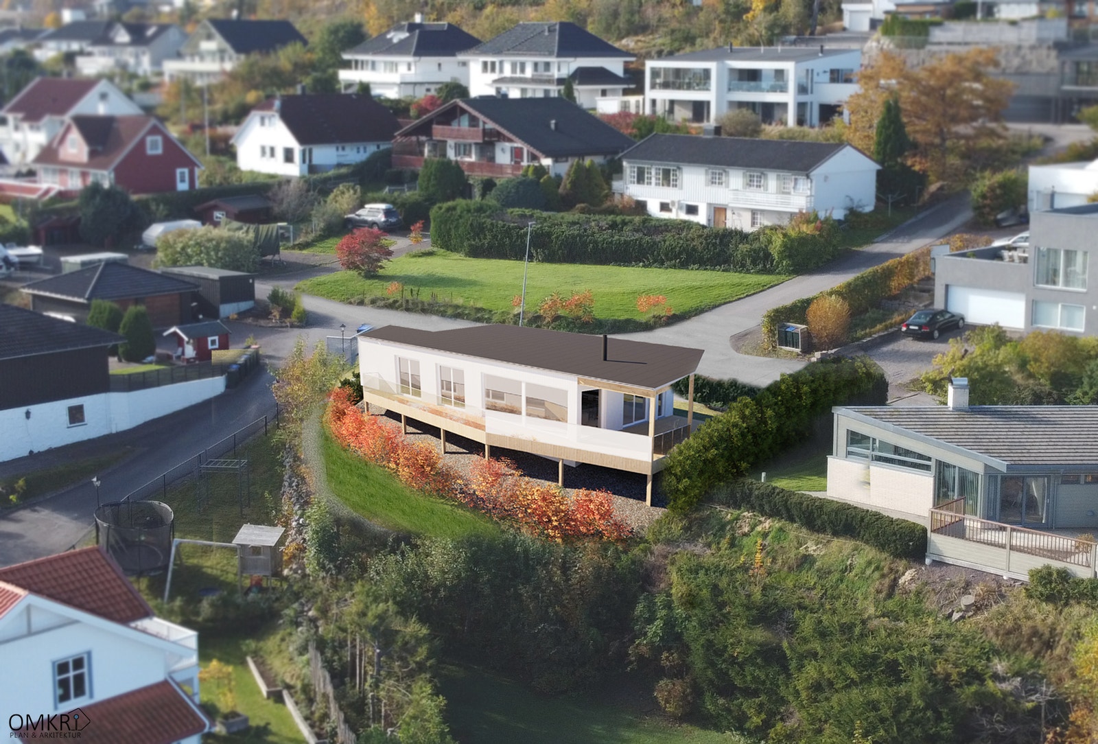 Hvis ønskelig tilnærmelsesvis lik vedlikeholdsfri tomt