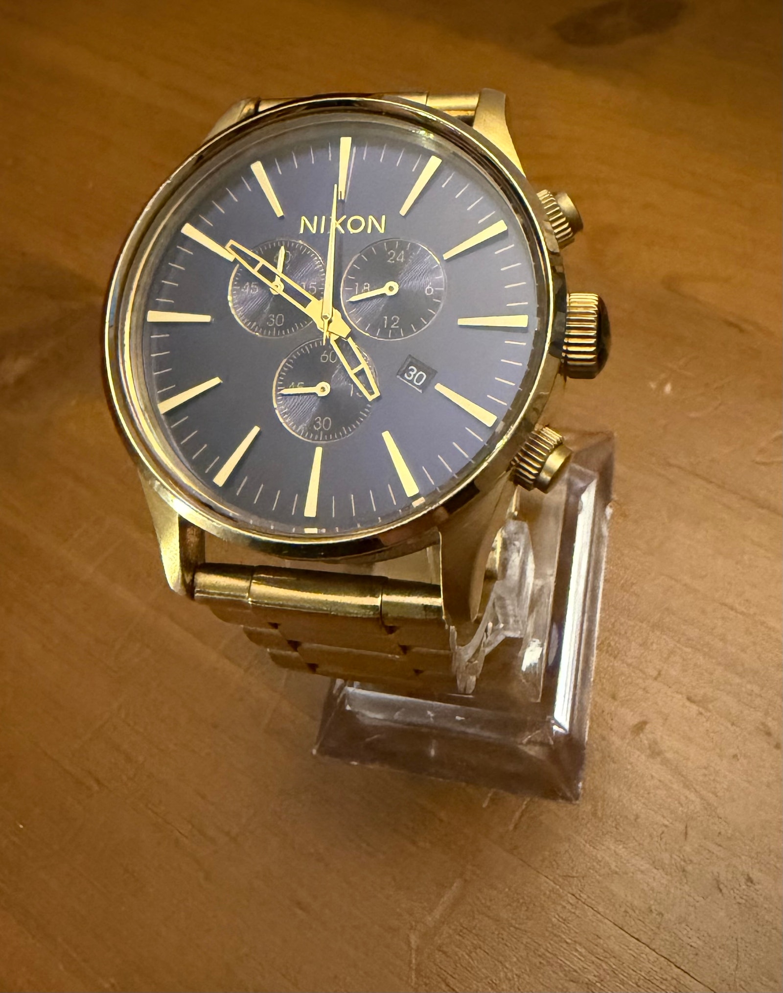 Nixon Sentry Chrono Gold/Blue Sunray | FINN-torget