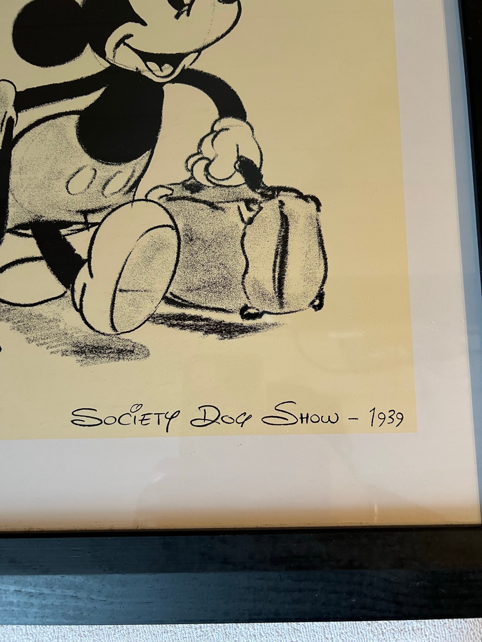 Society Dog Show 1939 Tegning av Mickey Mouse og Pluto | FINN-torget