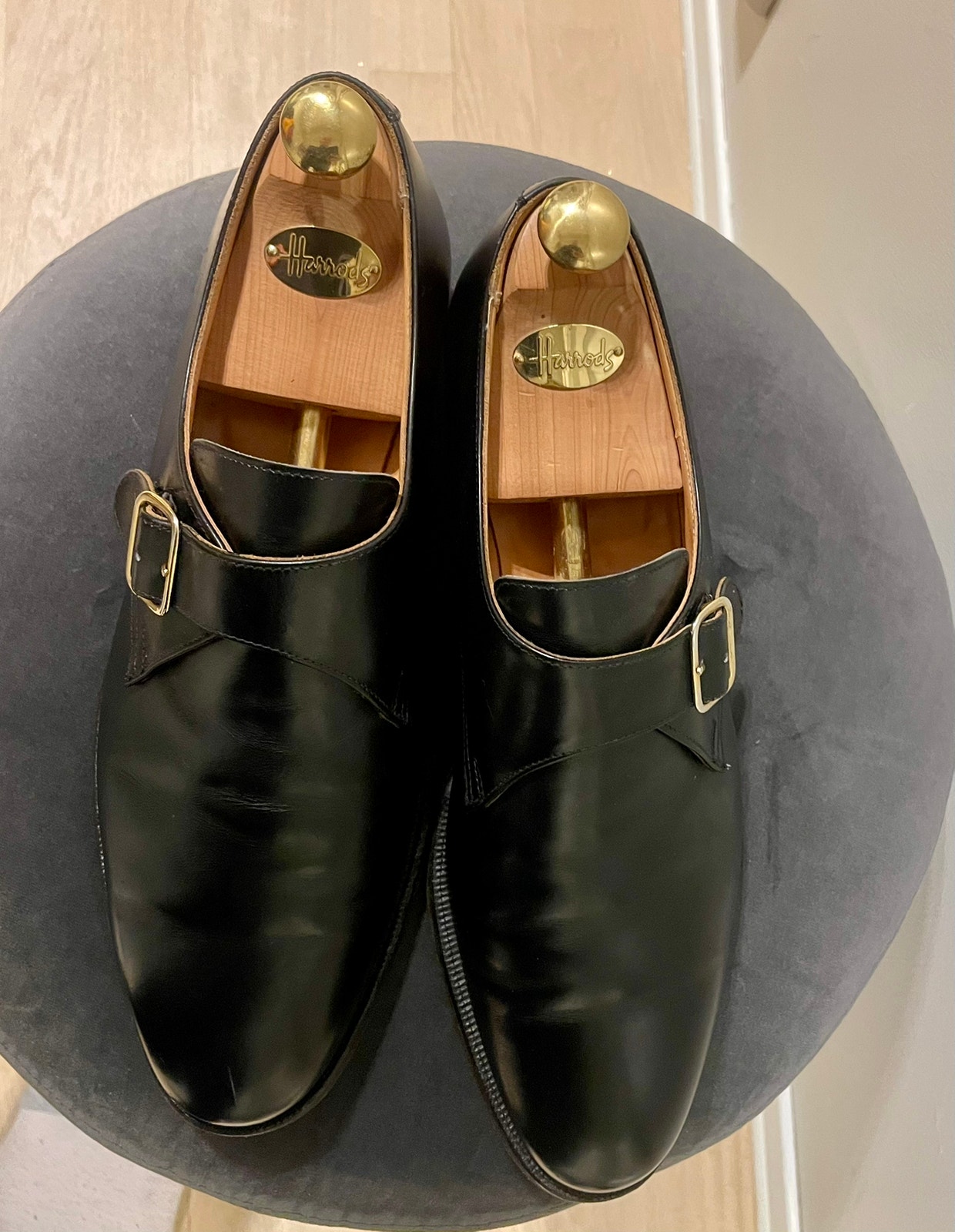 Peal & Co Brooks Brothers Black Leather Single Monk Strap 