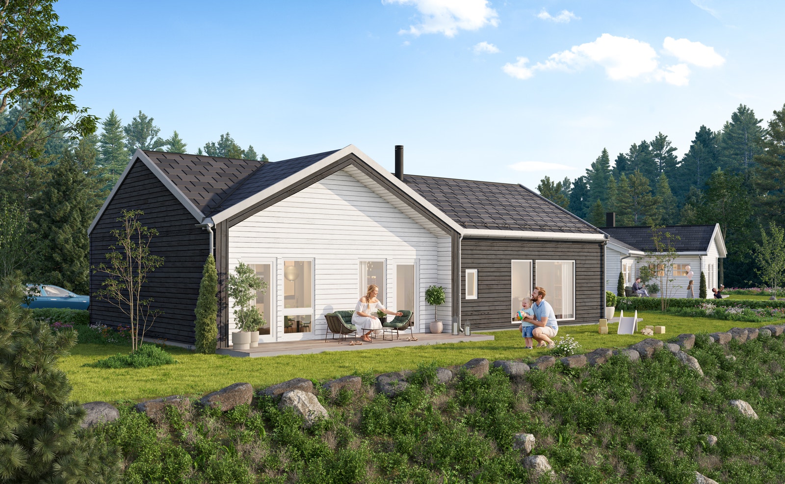Illustrasjon av planlagt bolig utvendig