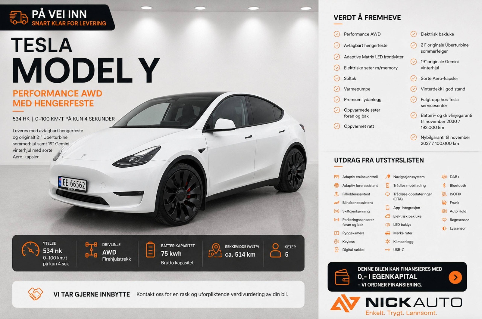 Brukt Tesla Model Y electro
