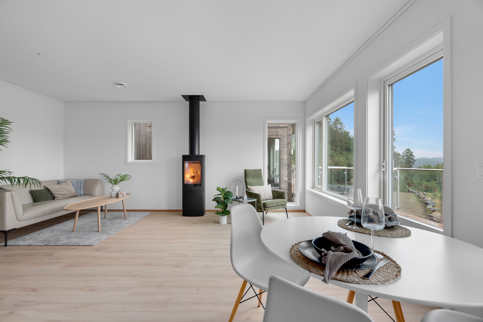Bilde fra stue i tilsvarende leilighet