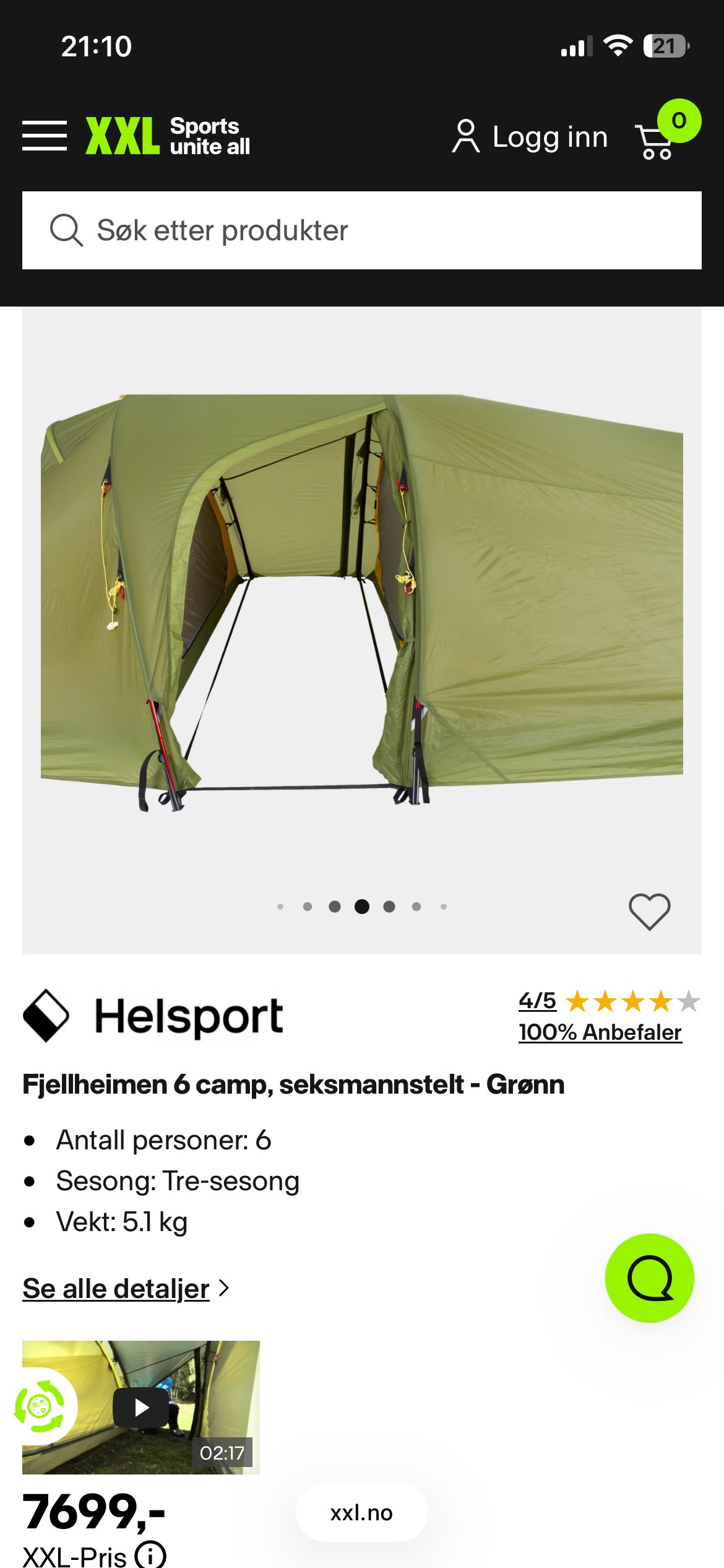 Helsport Fjellheimen 6 camp | FINN-torget