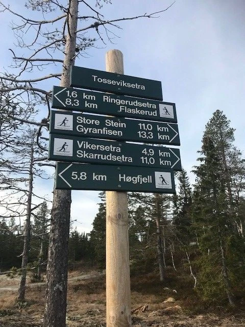 Skispor rett i nærheten Galleribilde