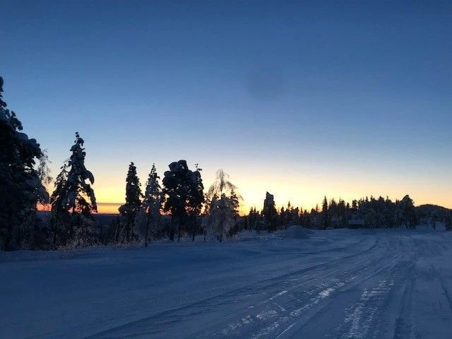 Blåtimen, en vakker ettermiddag i november. Galleribilde