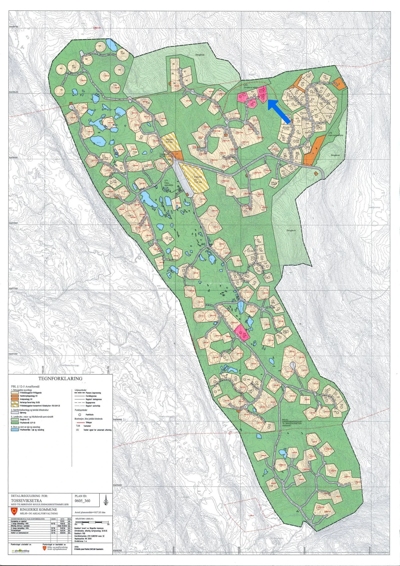 Plankartet. De markerte tomtene er til salgs. Galleribilde
