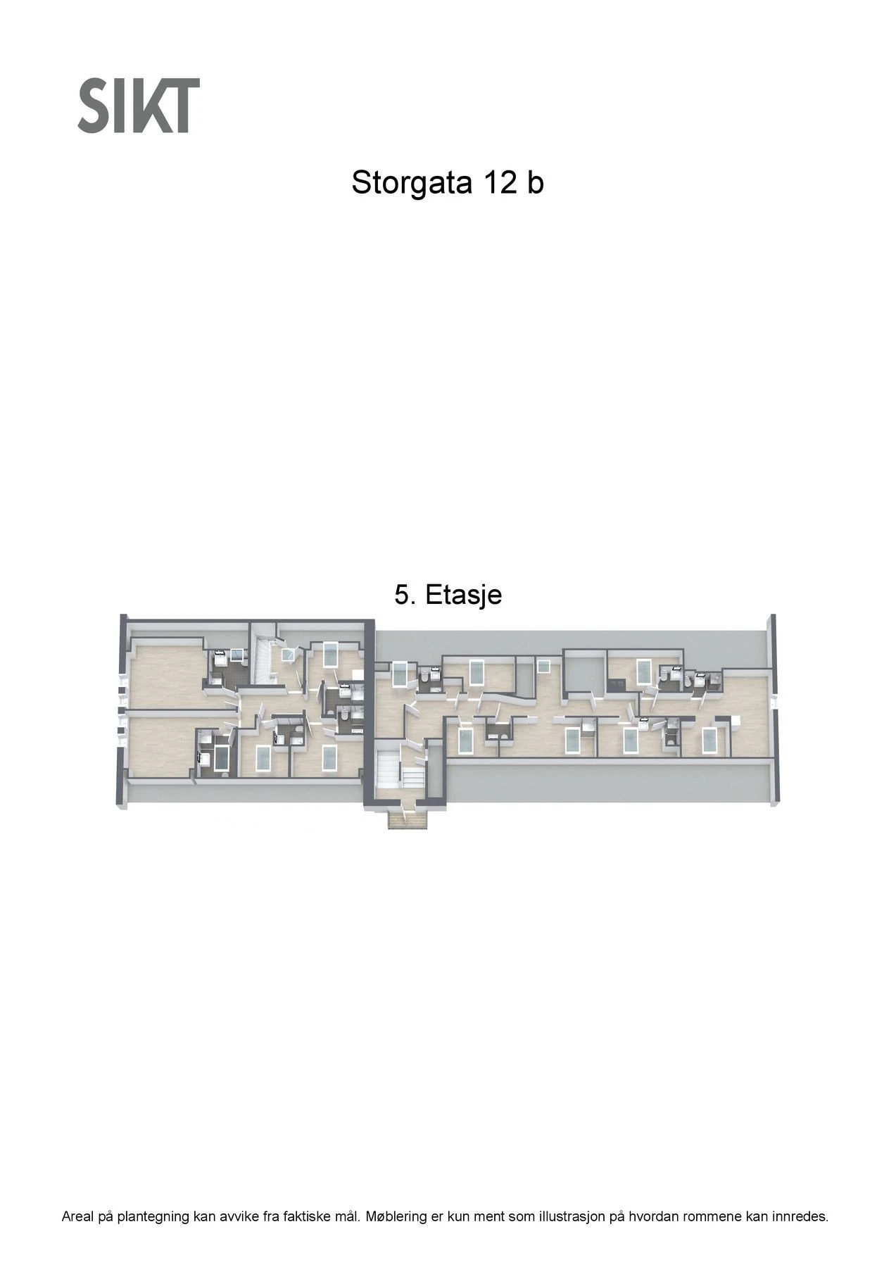 Storgata 12 b - 3D - 5. Etasje - Letterhead Galleribilde