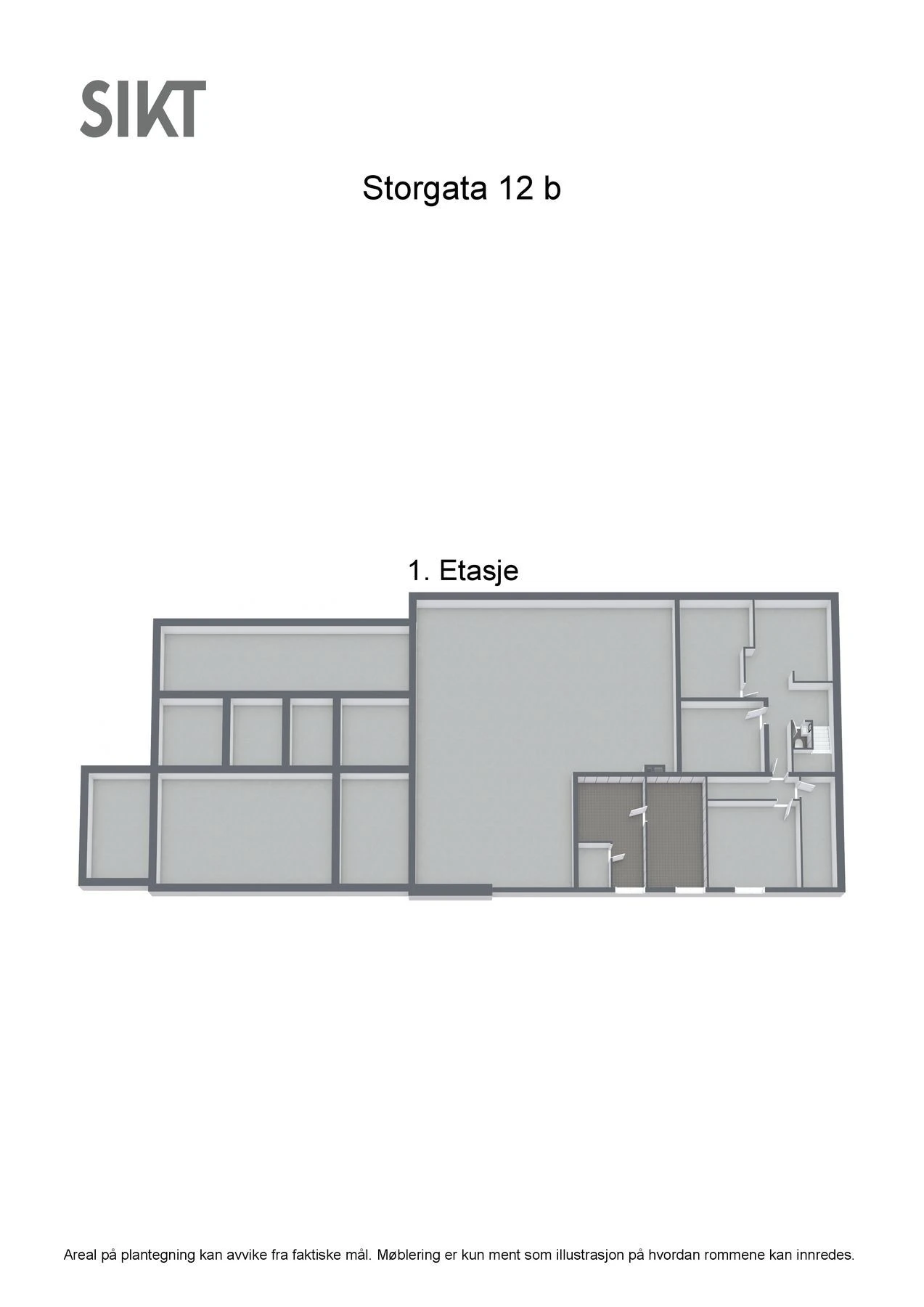 Storgata 12 b - 3D - 1. Etasje - Letterhead Galleribilde