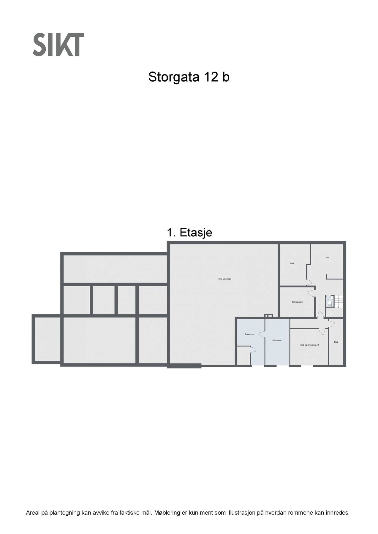 Storgata 12 b - 2D - 1. Etasje - Letterhead Galleribilde