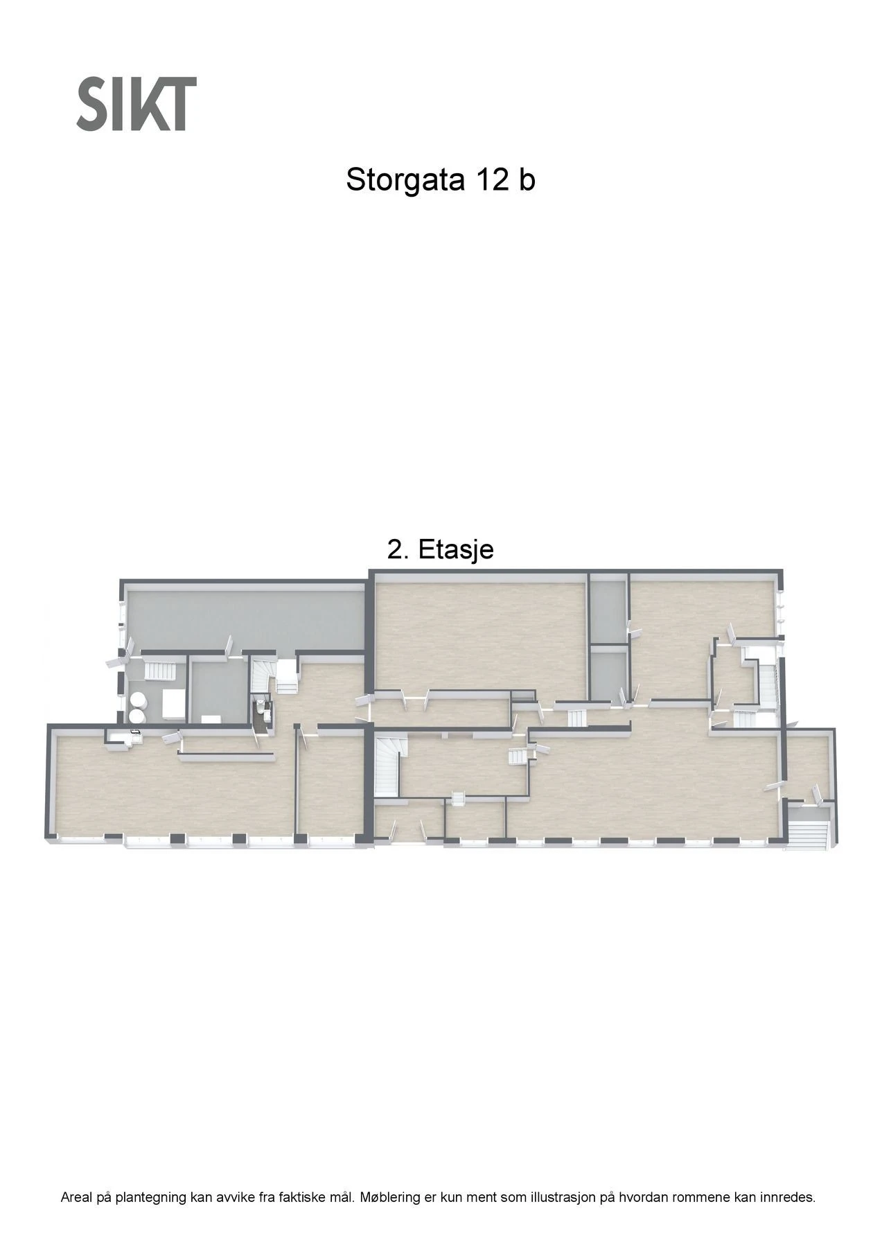 Storgata 12 b - 3D - 2. Etasje - Letterhead Galleribilde