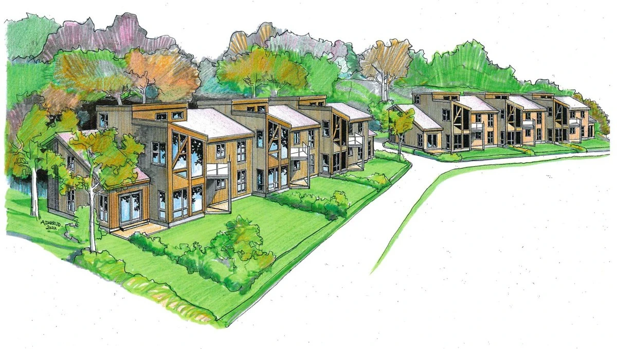 Oversiktbilde over hele prosjektet - Byggetrinn 1 og Byggetrinn 2. Galleribilde