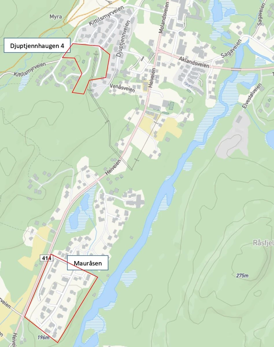 Ledige tomter Vegårshei Sentrum: Djuptjennhaugen IV og Mauråsen Galleribilde