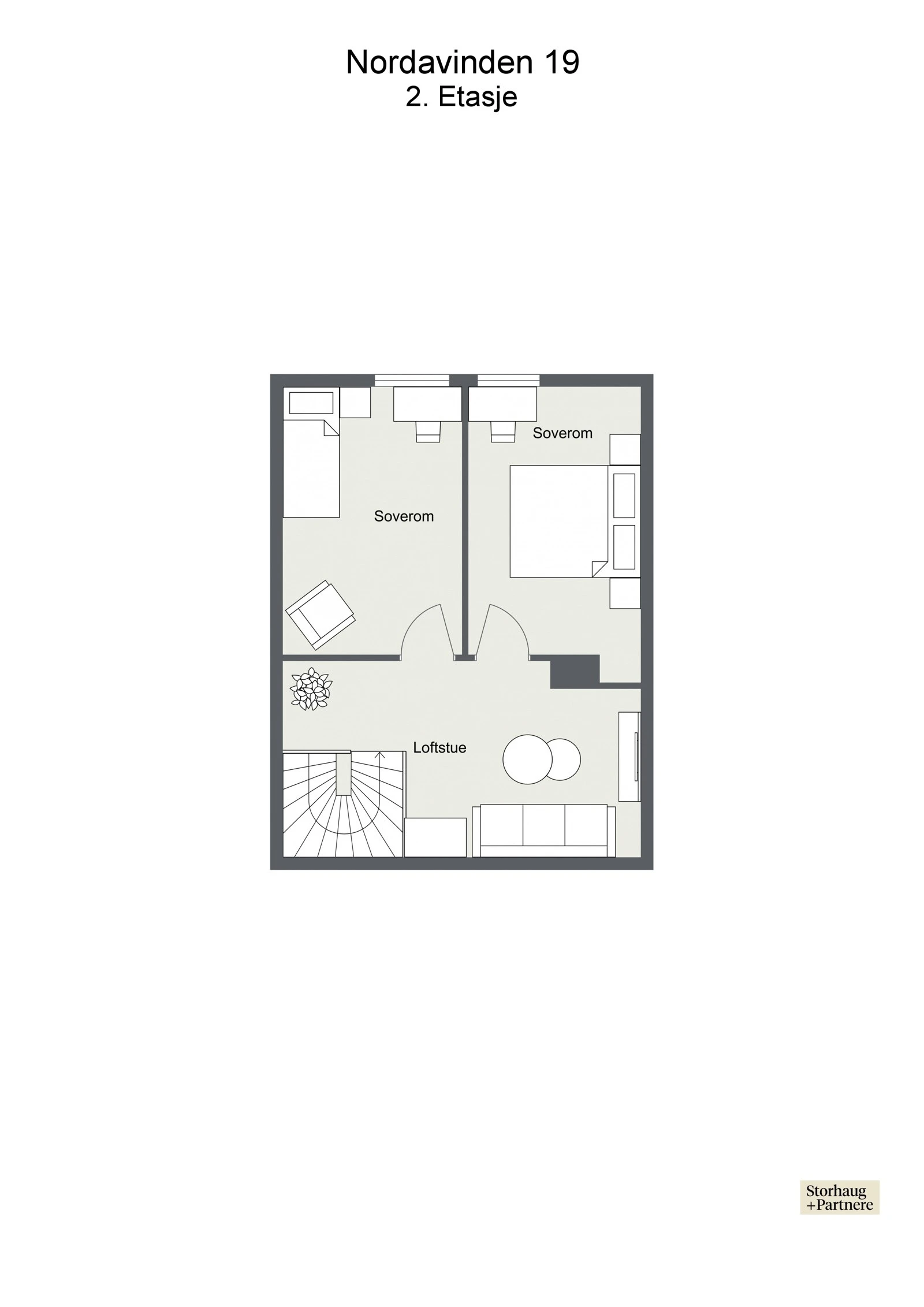 Plantegning loftsetasje Galleribilde