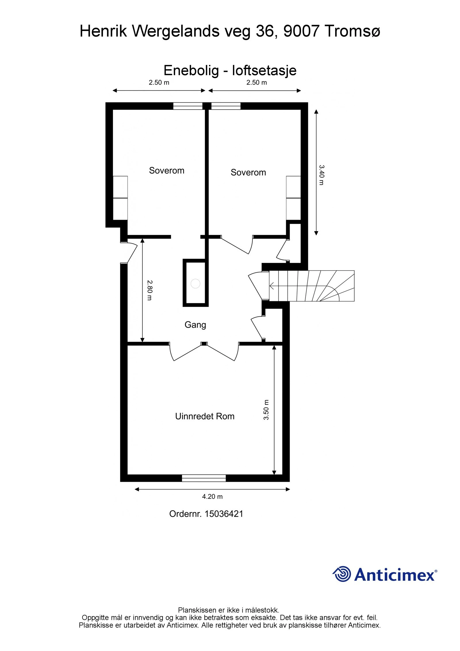 Målsatt plantegnig, 2. etasje Galleribilde