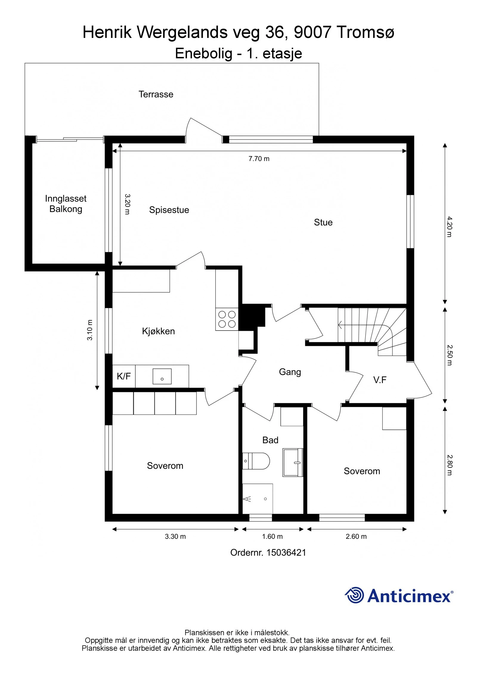 Målsatt plantegning, 1. etasje Galleribilde