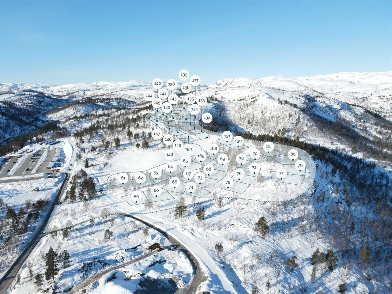 Tomtemarkering - Vardefjødd Hyttefelt Galleribilde