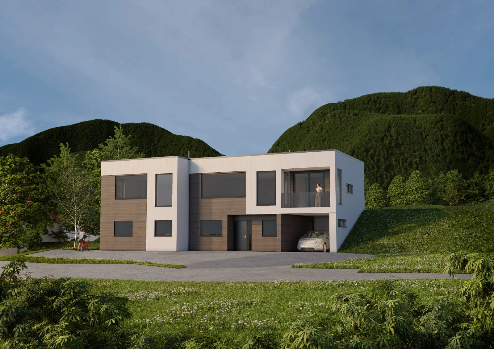 Store vinduer gir lys og utsikt Galleribilde