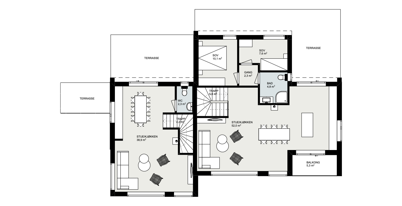 Planløsning 2.etasje Galleribilde