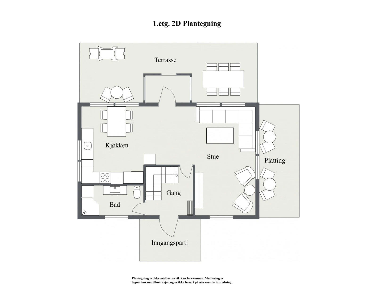 1. Etasje - 2D Floor Plan Galleribilde