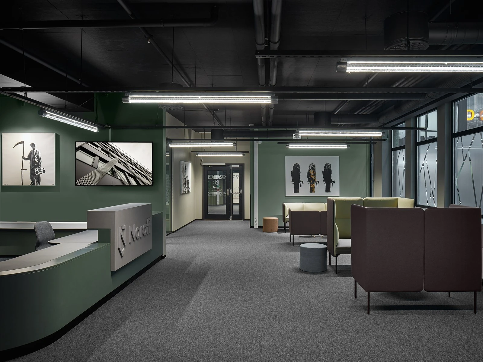 Bilde fra annen leietaker. Gode
muligheter for nye leietakere til å påvirke valg av kvalitet og innredningsløsninger Galleribilde