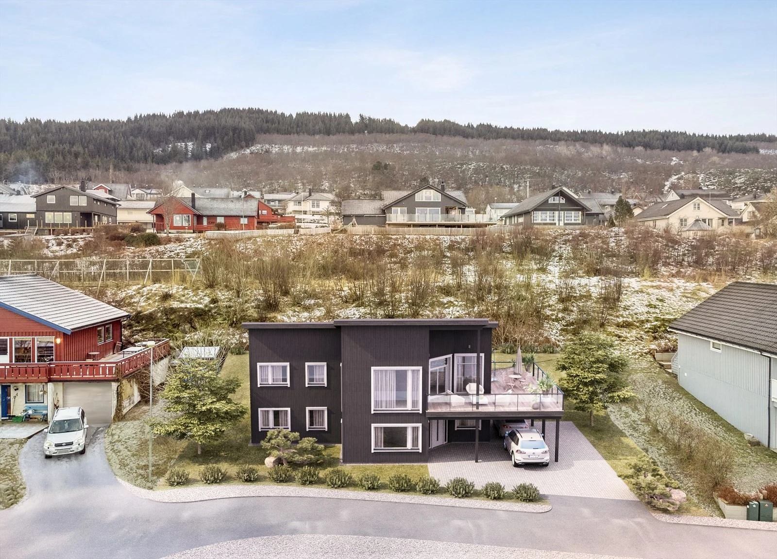 Prosjektert enebolig med 5 soverom, 2 stuer, 2 bad samt eget vaskerom. Galleribilde