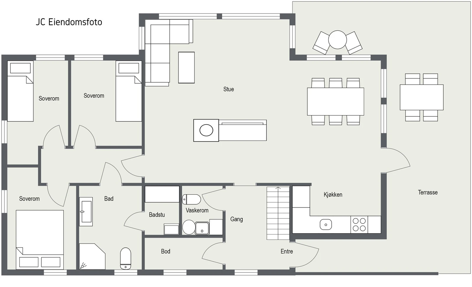 Planløsning 1 etasje. Galleribilde