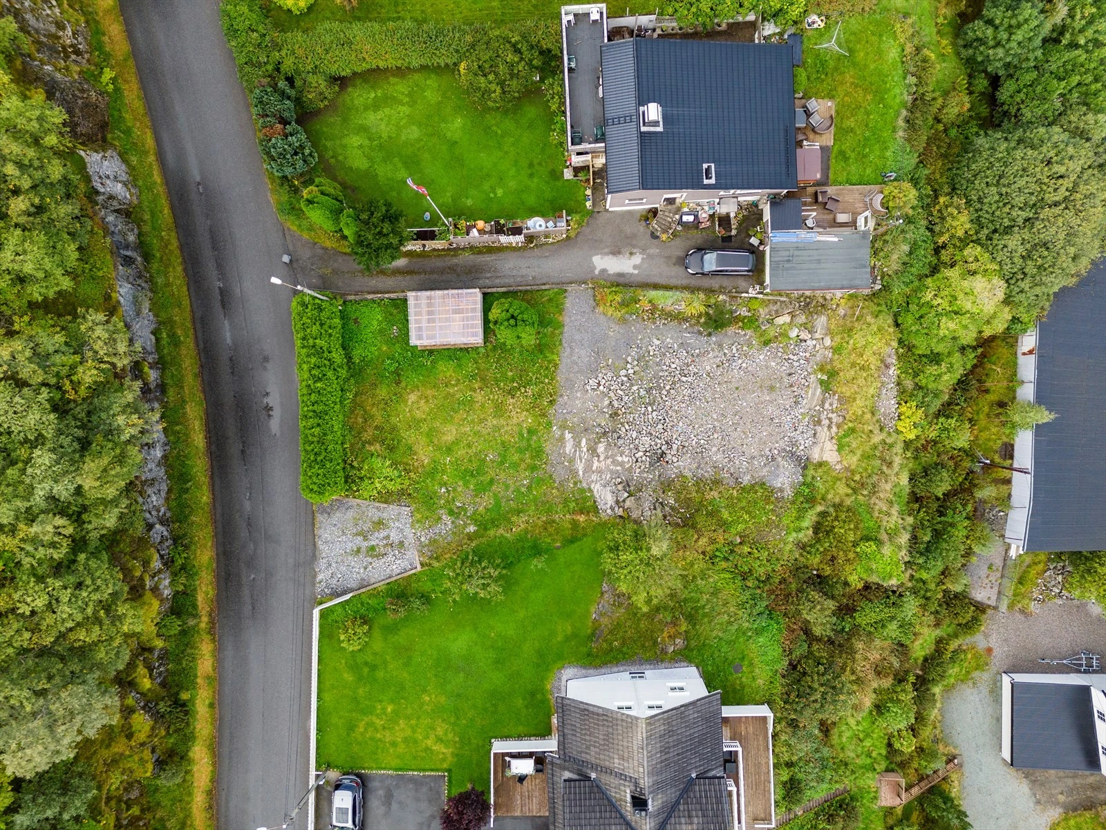 Dronebilde av tomten Galleribilde