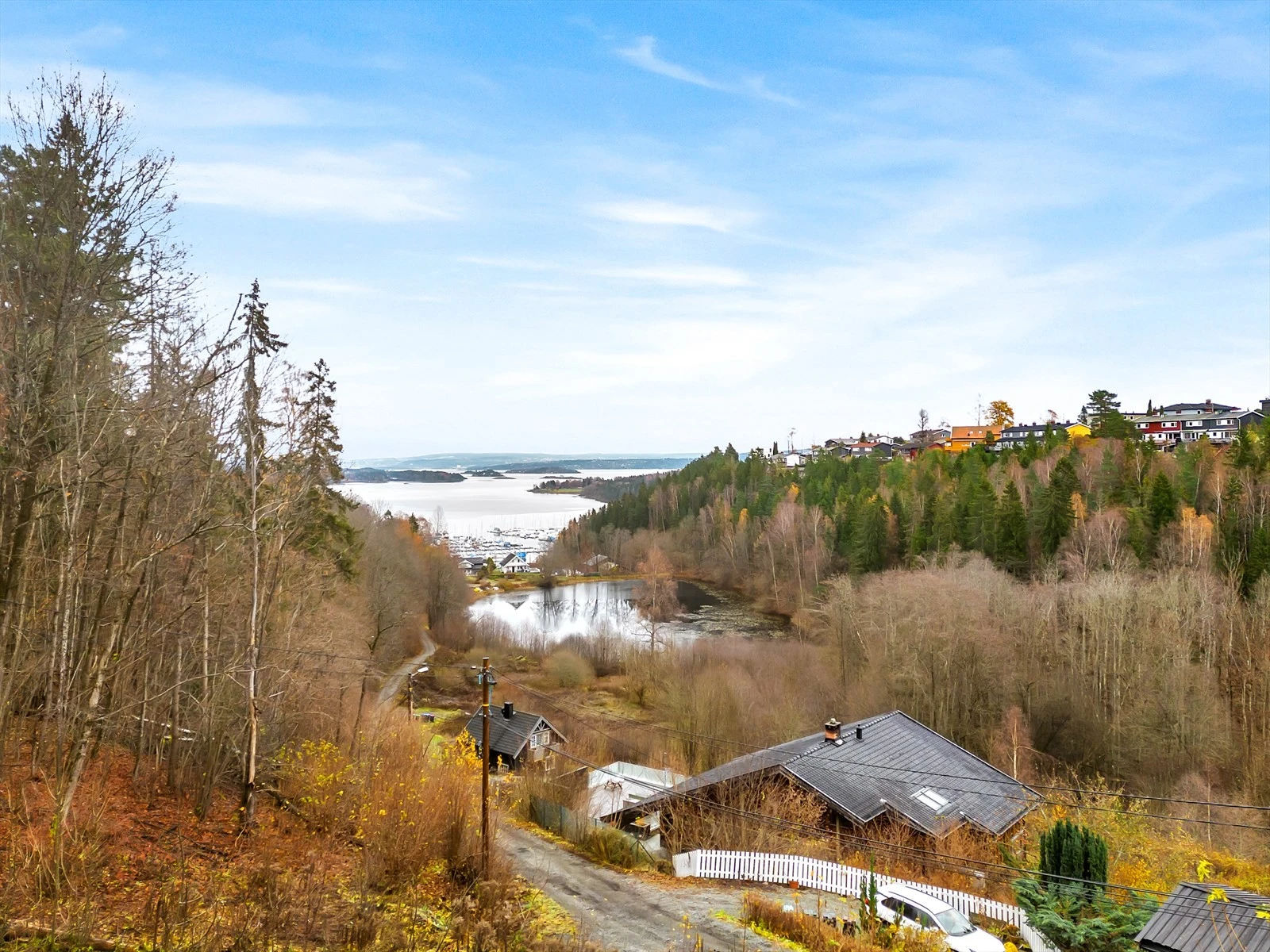 Drone som er tatt i ca. høyde og plassering for andre etasje. Galleribilde