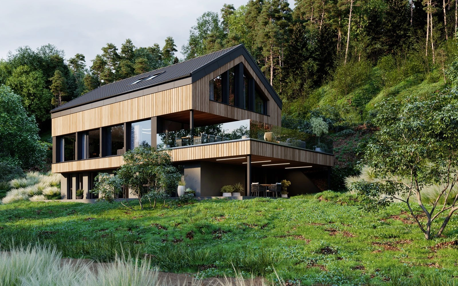 Velkommen til Dalebakken 19B - Tomt med byggetillatelse til en flott enebolig over tre plan med integrert garasje. Total BRA på 309kvm. Illustrasjonsbilde - Kun ment for å danne et bilde av hvordan huset på tomten kan oppleves - Avvik kan forekomme. Galleribilde