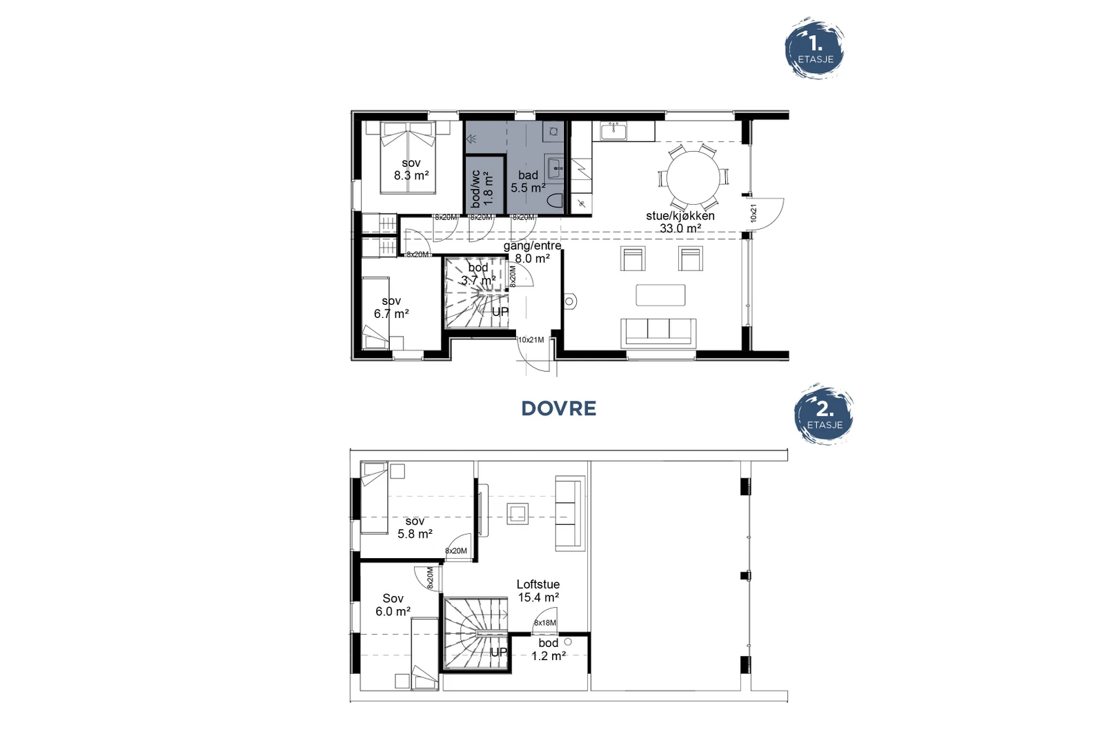 Plantegninger fir hyttetypen Dovre Galleribilde