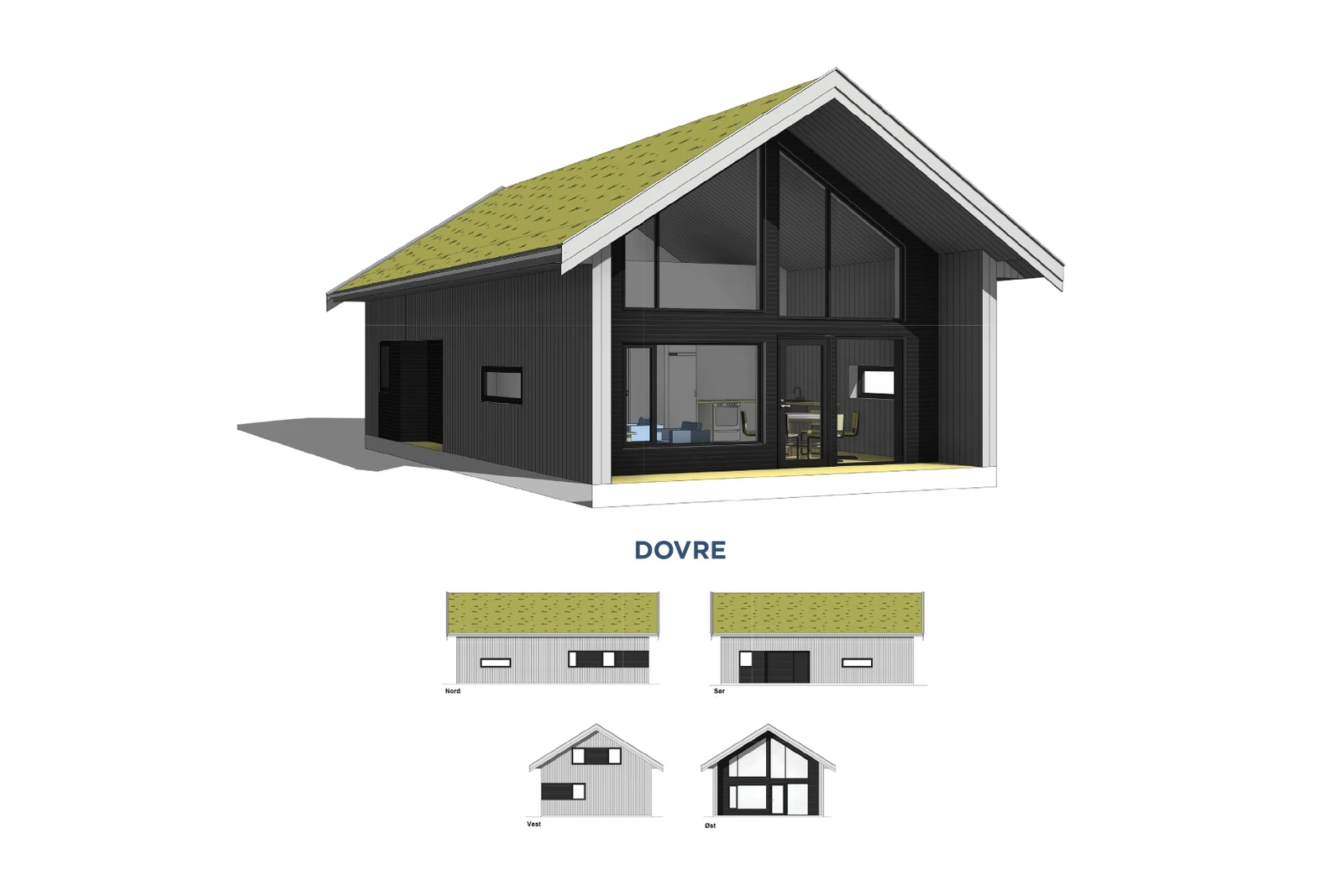 Fasader for hyttetypen Dovre Galleribilde