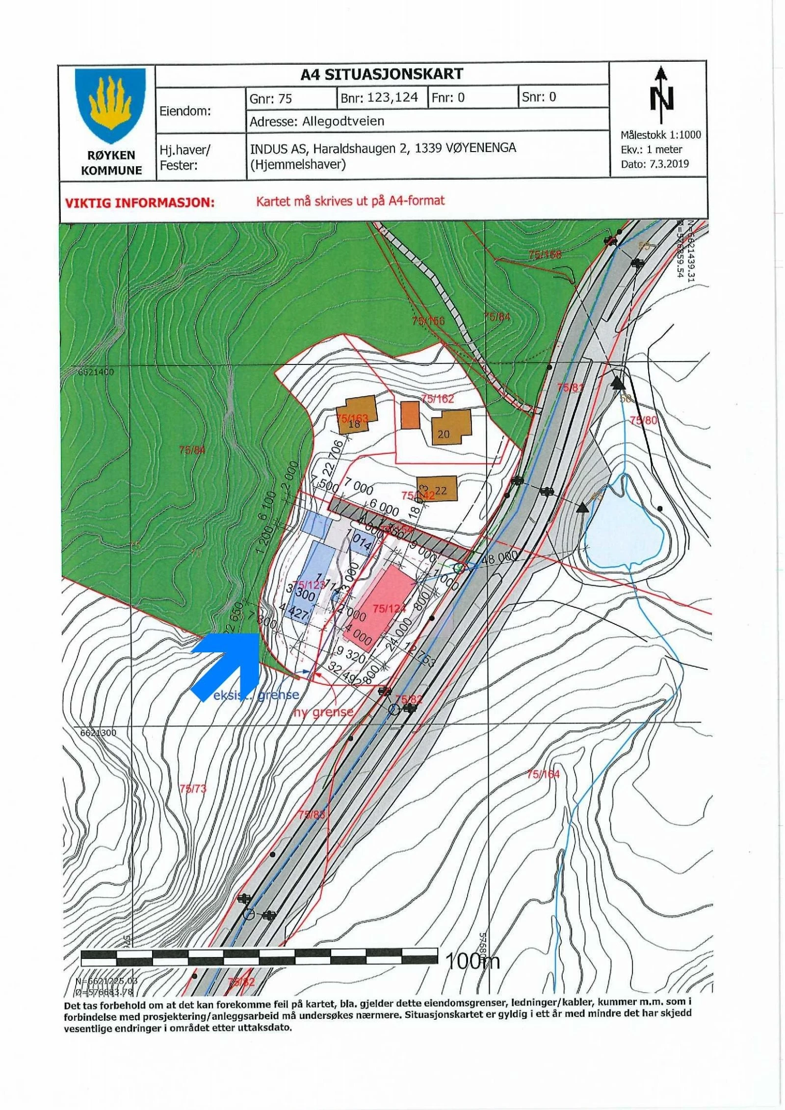Situasjonskart tomt B er tomten Galleribilde
