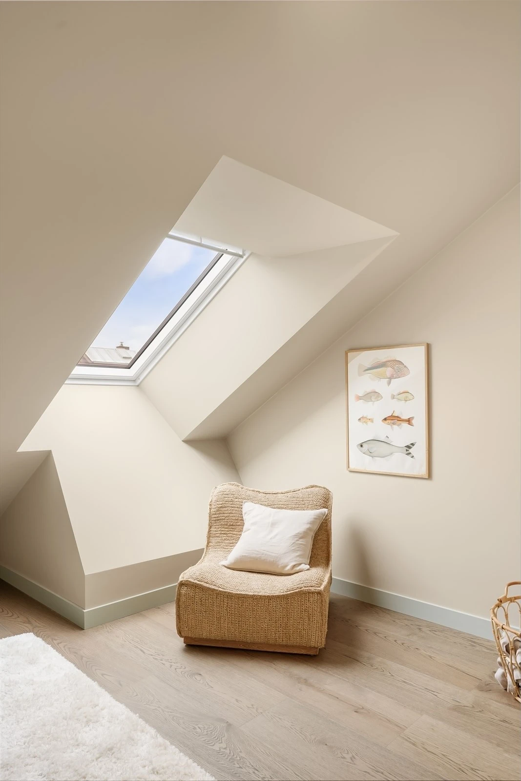 Det er lagt bred og påkostet enstavsparkett i hele leiligheten, bortsett fra bad. Galleribilde