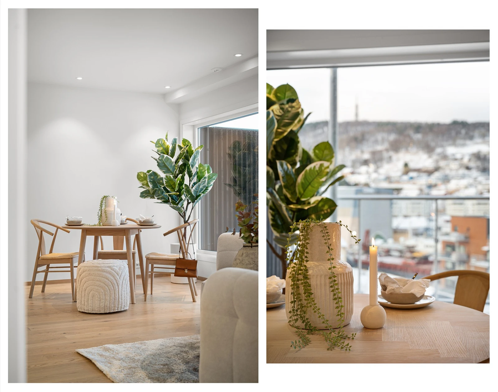 Møbleringsmuligheter for både sofagruppe og spisestue Galleribilde