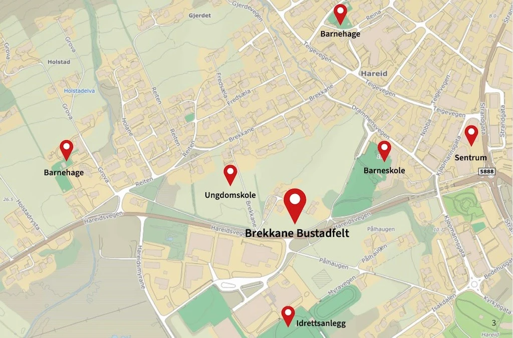 Frå bustadfeltet er det kort veg til alt du treng i det daglege og meir til. Galleribilde