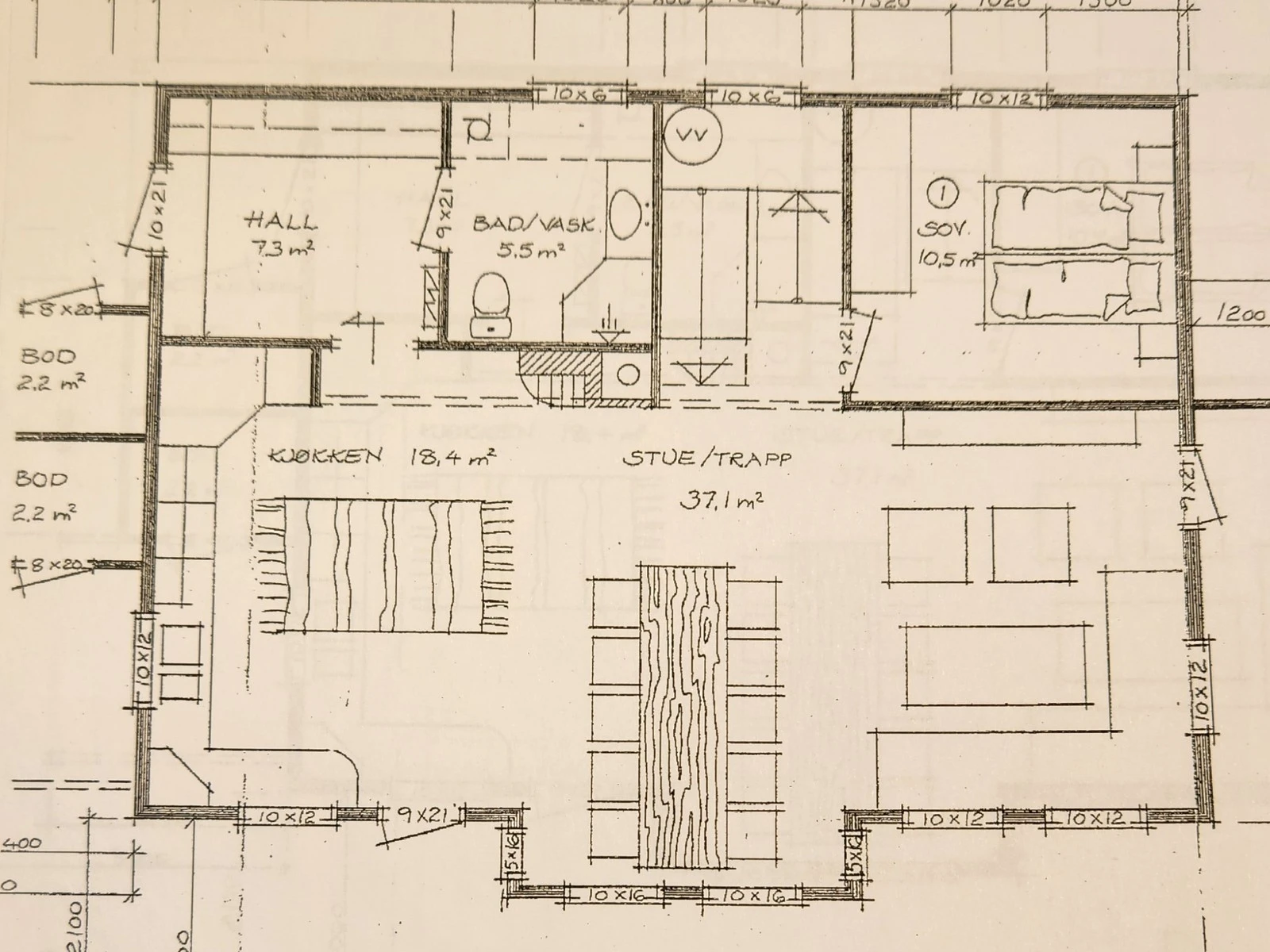 Plantegning 1. etasje Galleribilde