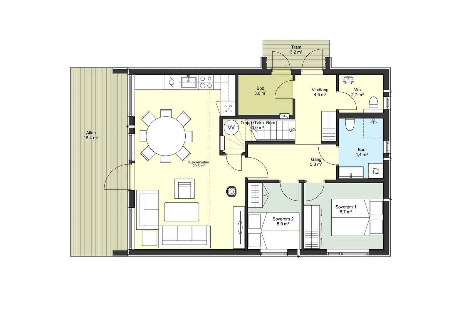 Plantegning 1.etg Hytte C Galleribilde